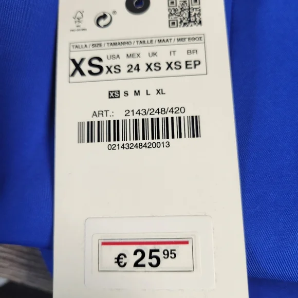 Zara NWT Cobalt Blue Mini‎ Skirt Ladies Size XS - Picture 4 of 6